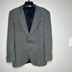 Vintage Kuppenheimer Men's 100% Wool Sport Coat Blazer Elbow Patches Gray